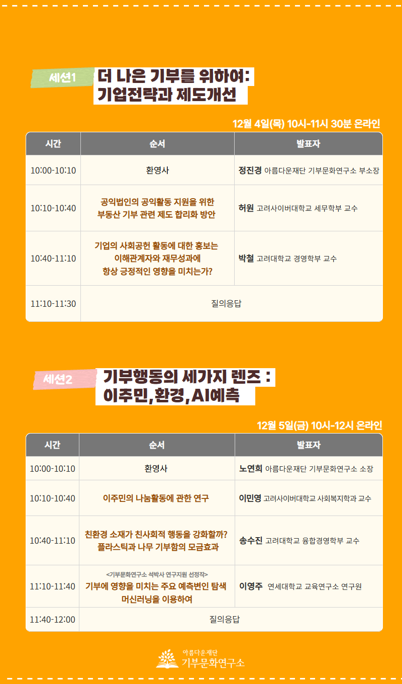기획연구2025 발표행사 세부일정표