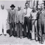 Harry Guggenheim, Robert Goddard, and Charles Lindbergh (second, third, and fourth from left), Roswell, New Mexico, September 23, 1935.