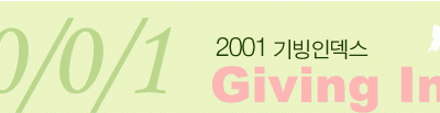 [Giving Korea 2001] 2000 한국 개인 기부 실태조사